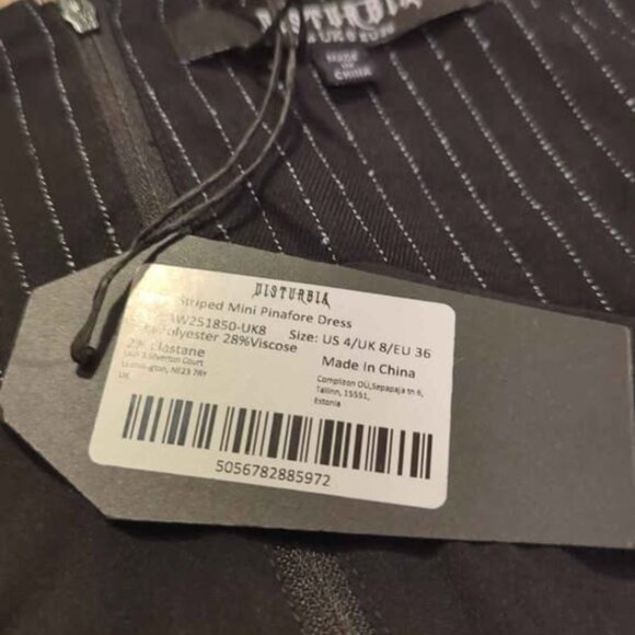 Disturbia striped mini pinafore dress size 4 new - Picture 5 of 6